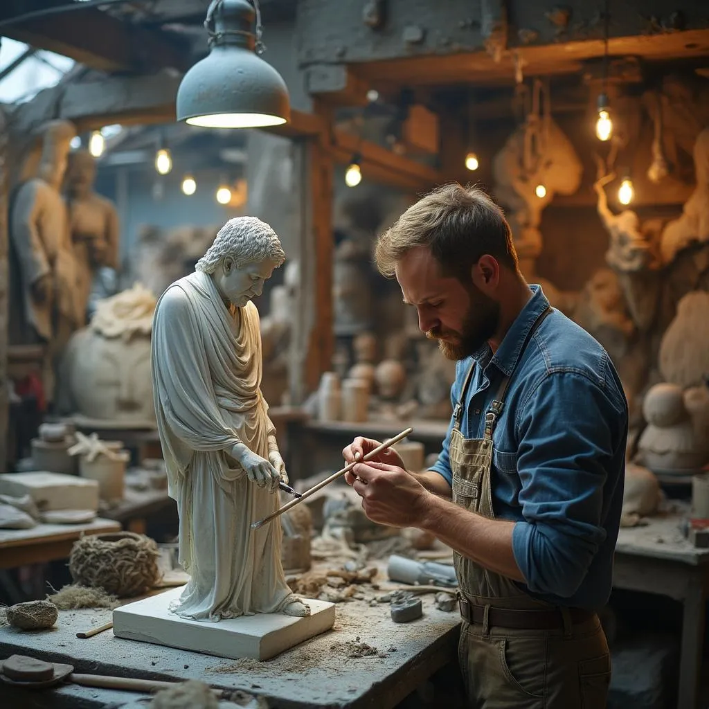 Thomas en pleine création artistique